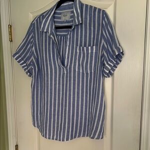 Rails Blue and White Striped Shirt